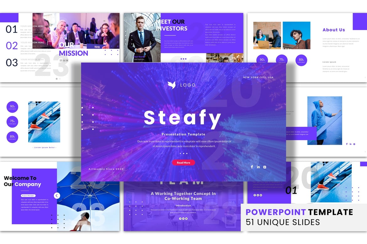 Steafy - Template Presentasi PowerPoint yang Menarik