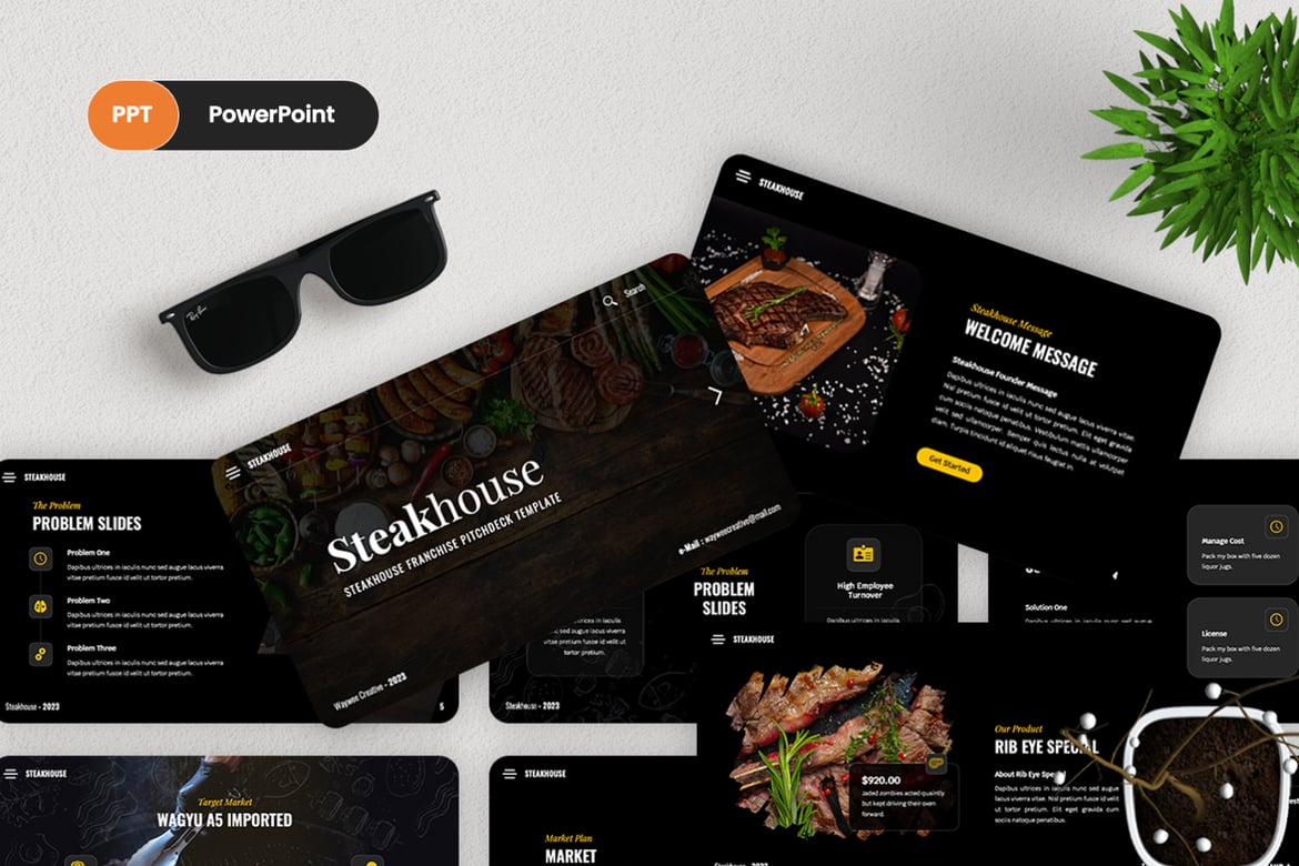 Template Presentasi Steakhouse - PowerPoint yang Menarik