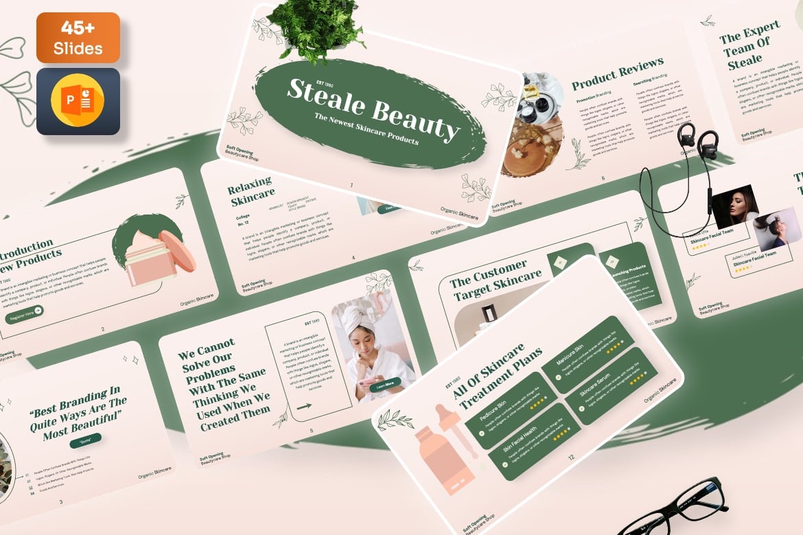 Steale - Template Powerpoint Skincare yang Menarik