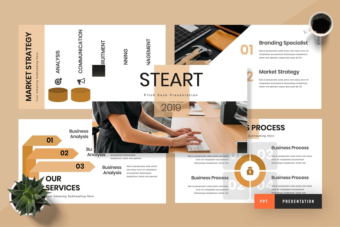 Steart - Template Presentasi Powerpoint yang Modern dan Profesional