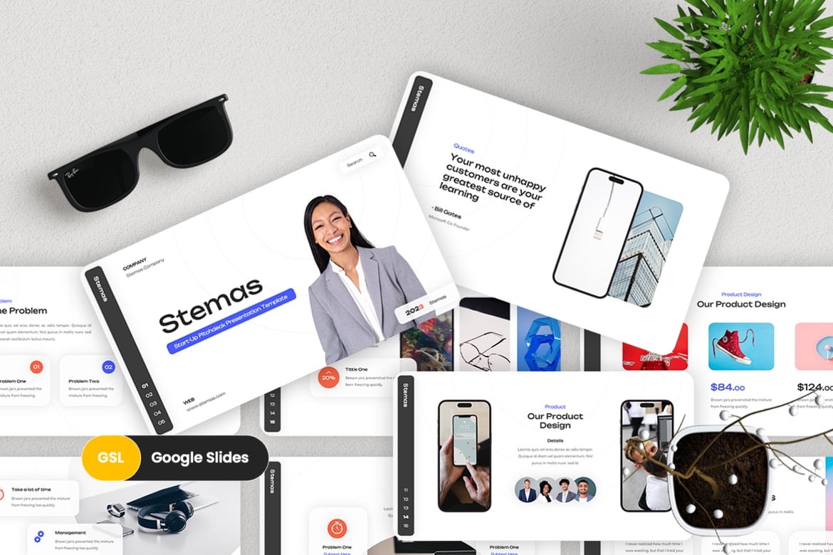 Stemas - Template PowerPoint Pitch Deck Menawan