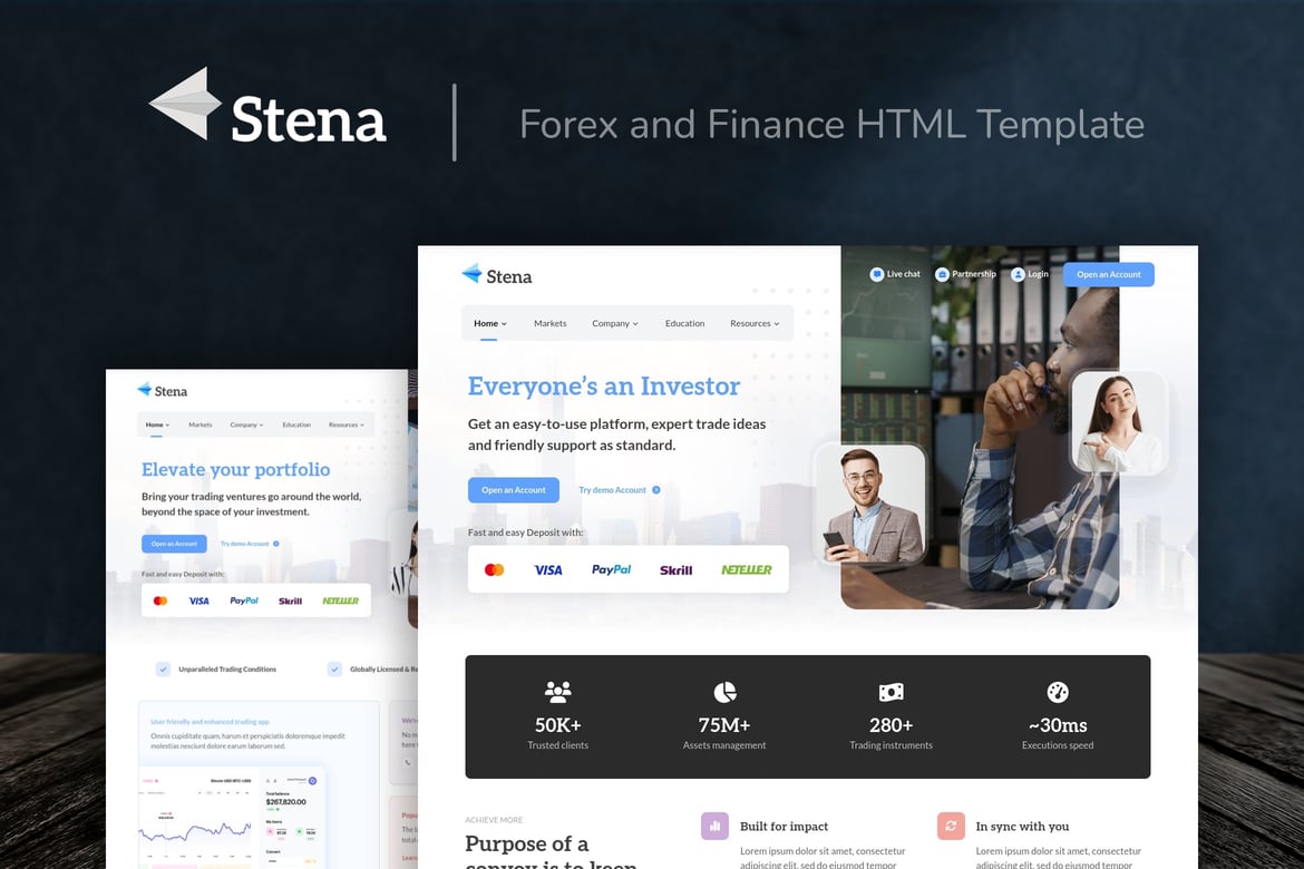 Stena - Template Website Forex dan Keuangan yang Profesional