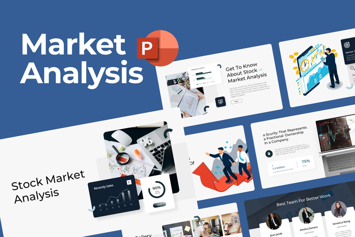Template Presentasi PowerPoint Analisis Pasar Saham yang Modern