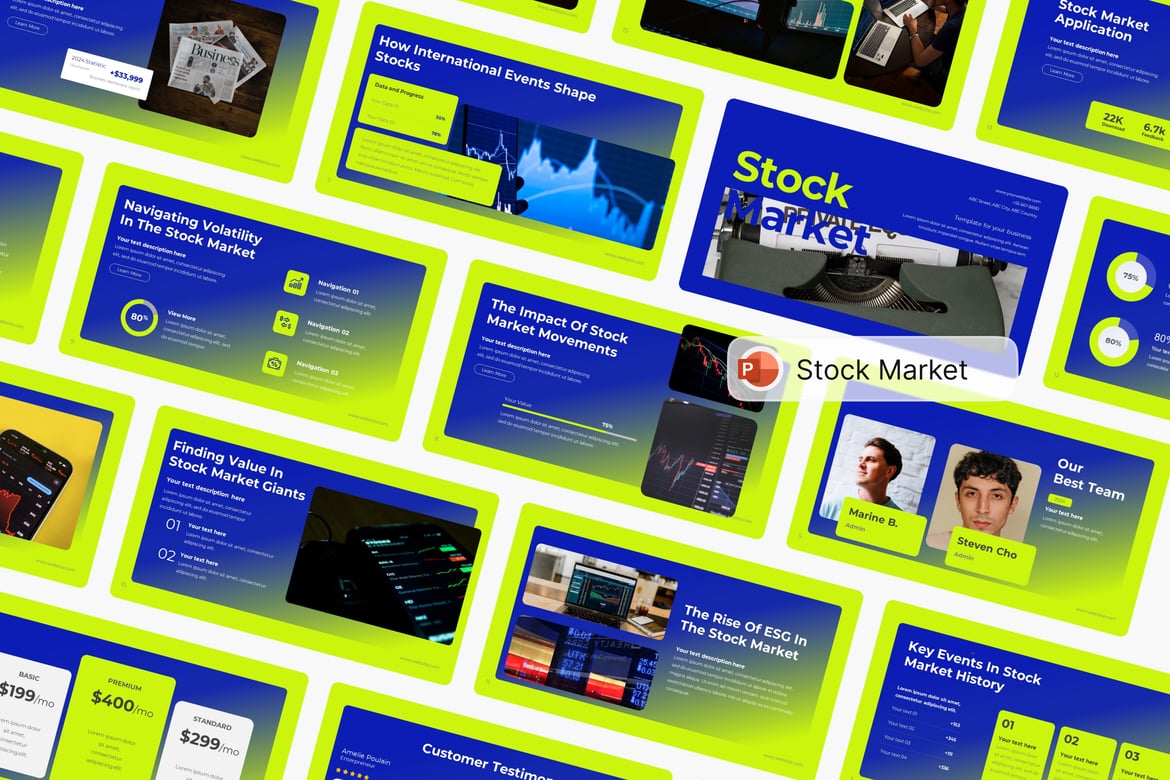 Template PowerPoint Pasar Modal yang Menarik dan Profesional