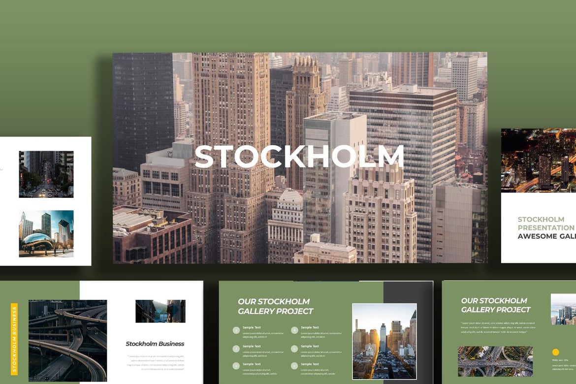 Template Presentasi Kreatif Stockholm untuk PowerPoint