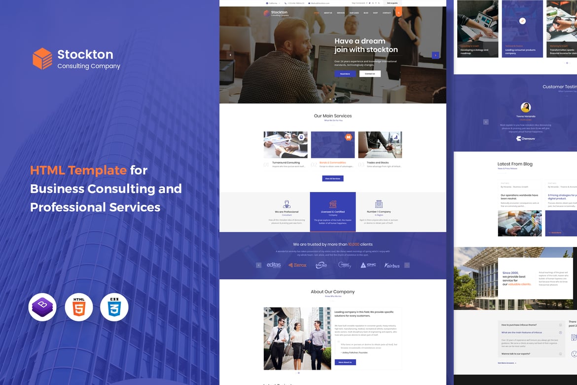 Stockton - Template Website Konsultasi Bisnis yang Profesional