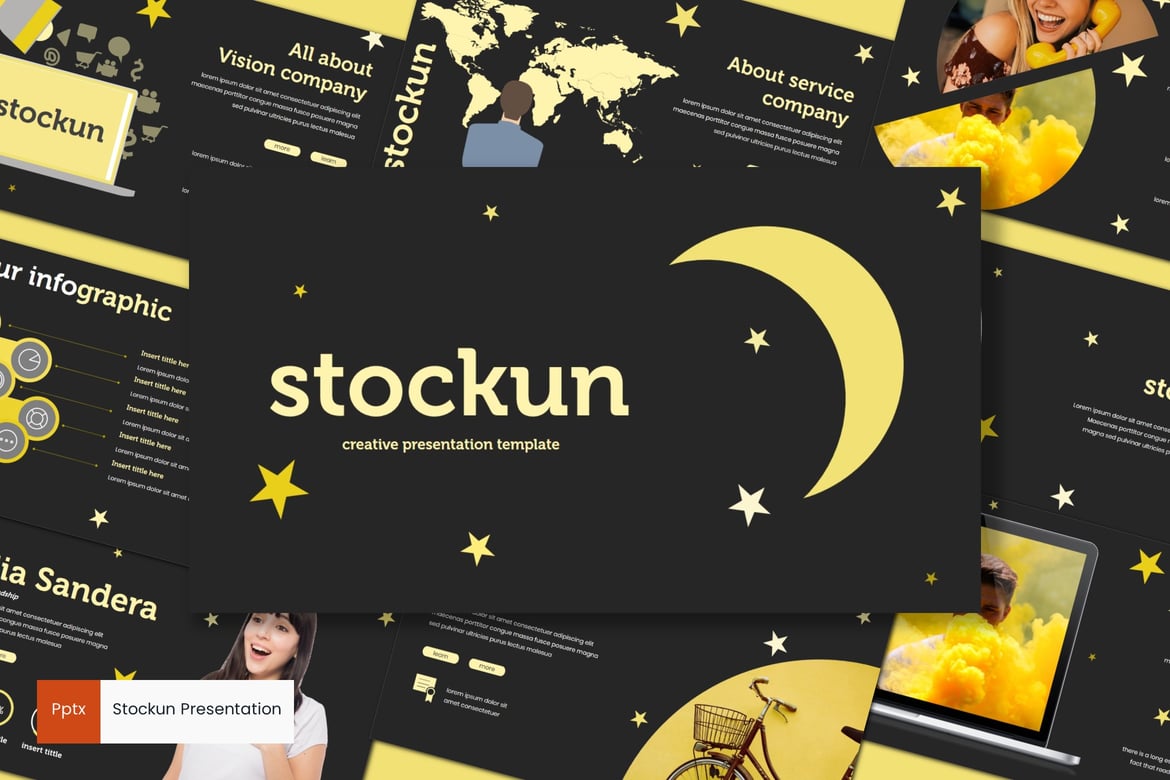 Stockun - Template Presentasi PowerPoint yang Kreatif dan Minimalis
