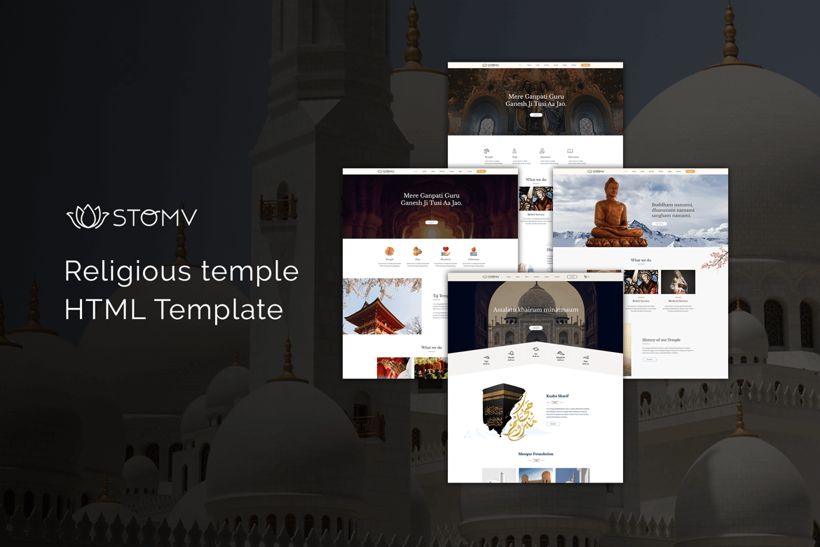 Stomv - Template Website Kuil Agama yang Menakjubkan