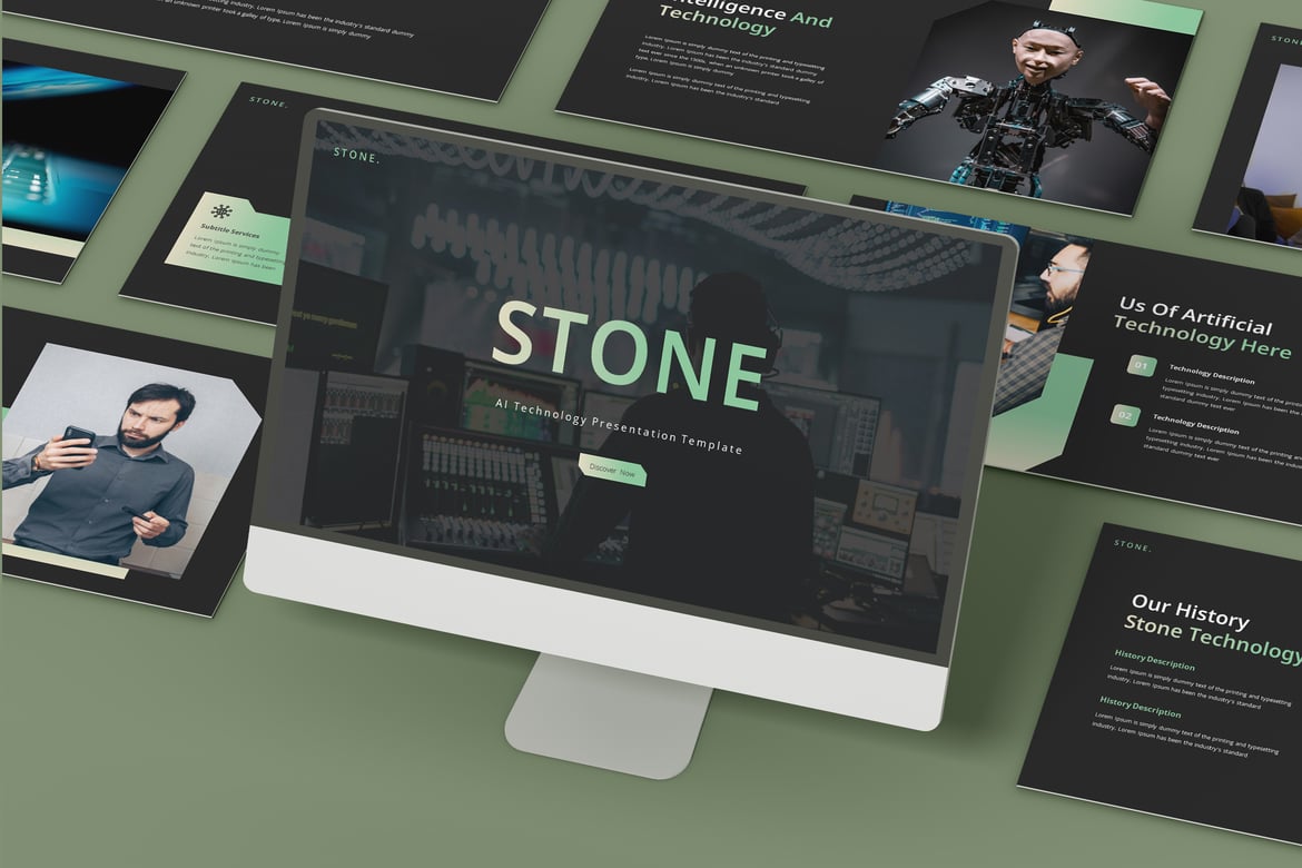Template Presentasi Teknologi Stone yang Menarik dan Profesional