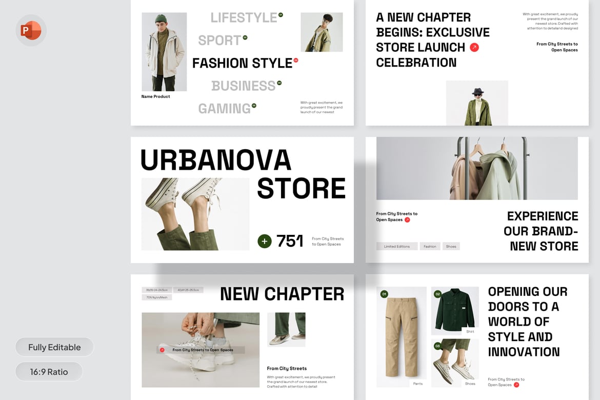 Template Presentasi Peluncuran Toko - PowerPoint Stylish untuk Brand Fashion