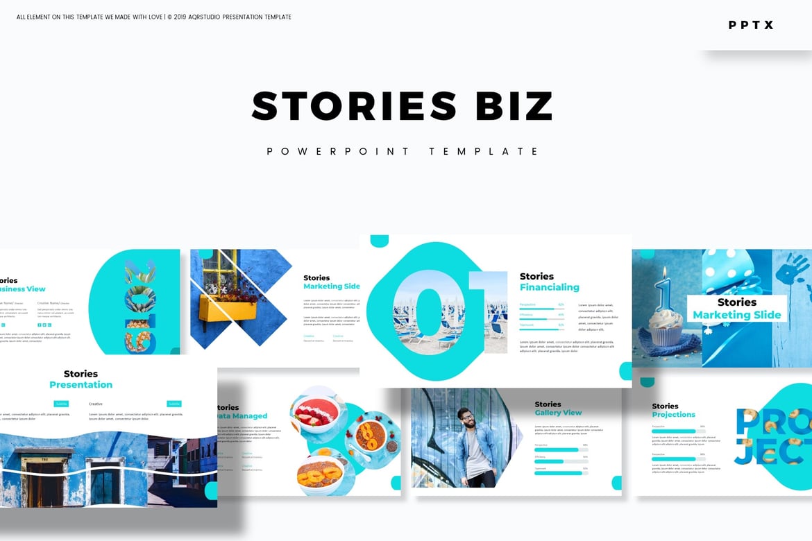 Template PowerPoint Stories Biz - Solusi Presentasi Kreatif Anda