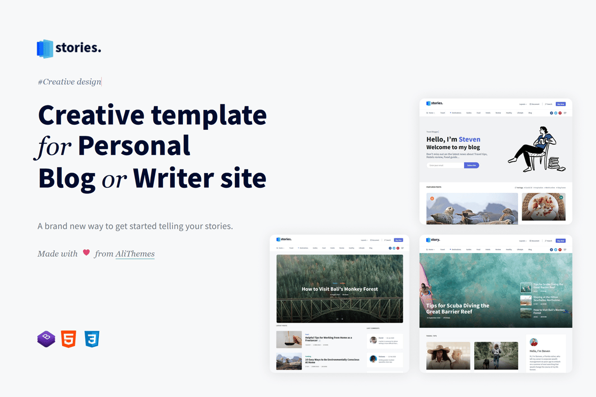 Stories - Template Website Blog Pribadi yang Kreatif dan Minimalis