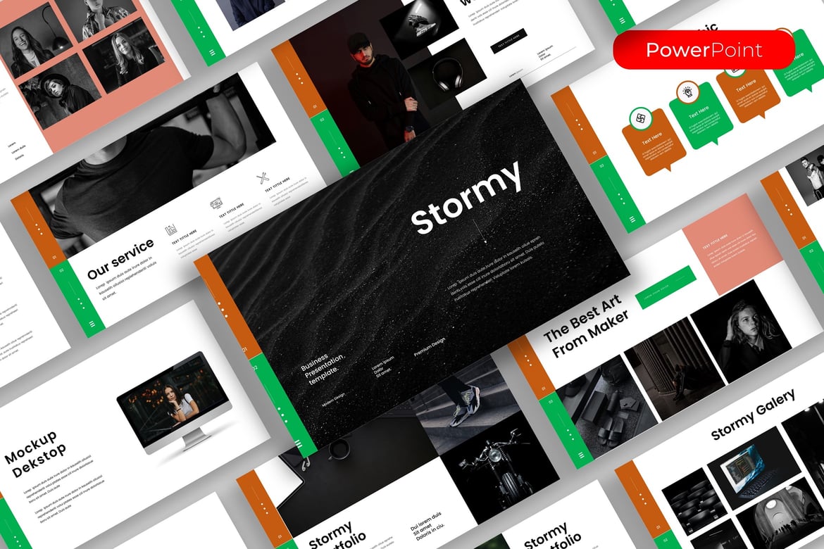 Template Presentasi PowerPoint Stormy untuk Bisnis yang Menarik