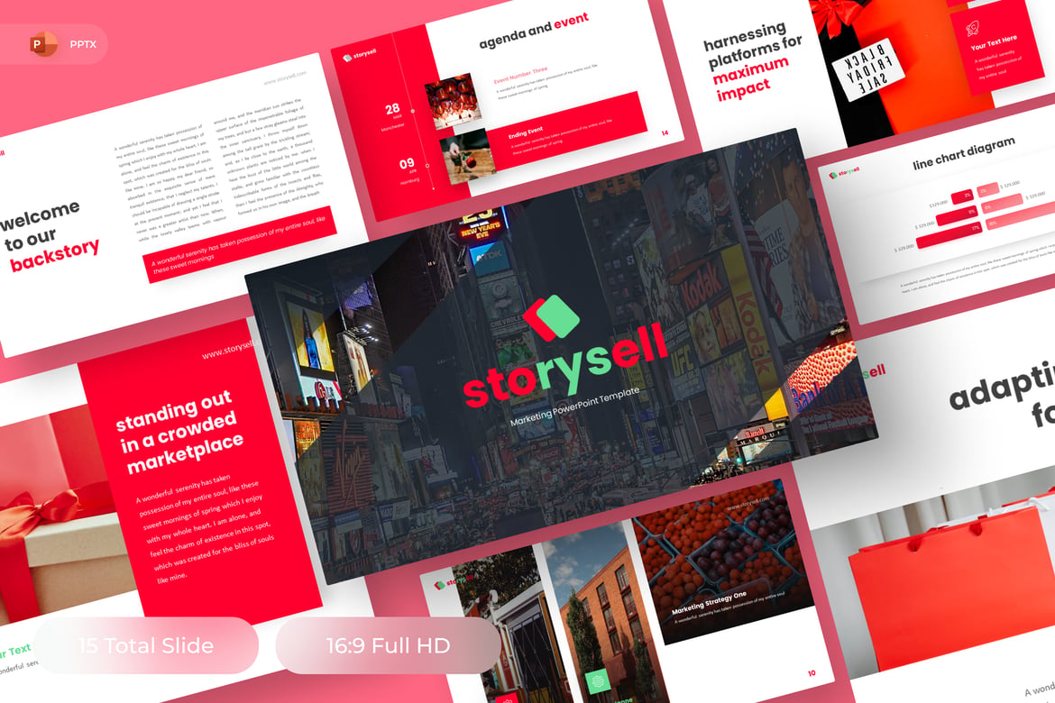 Template Presentasi Pemasaran Story Sell yang Menarik
