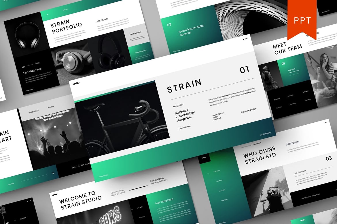 Strain – Template Presentasi PowerPoint Profesional