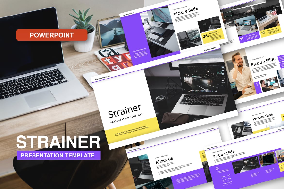 Template PowerPoint Strainer yang Elegan dan Multifungsi