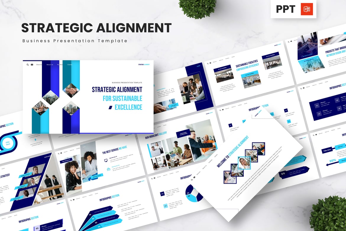 Template Powerpoint Strategis untuk Keselarasan Bisnis yang Efektif