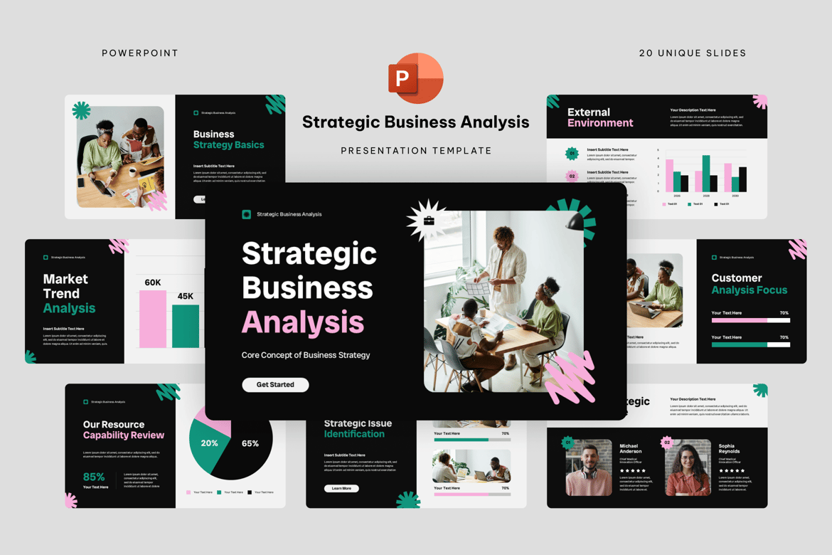 Template Presentasi Powerpoint Analisis Bisnis Strategis yang Efektif