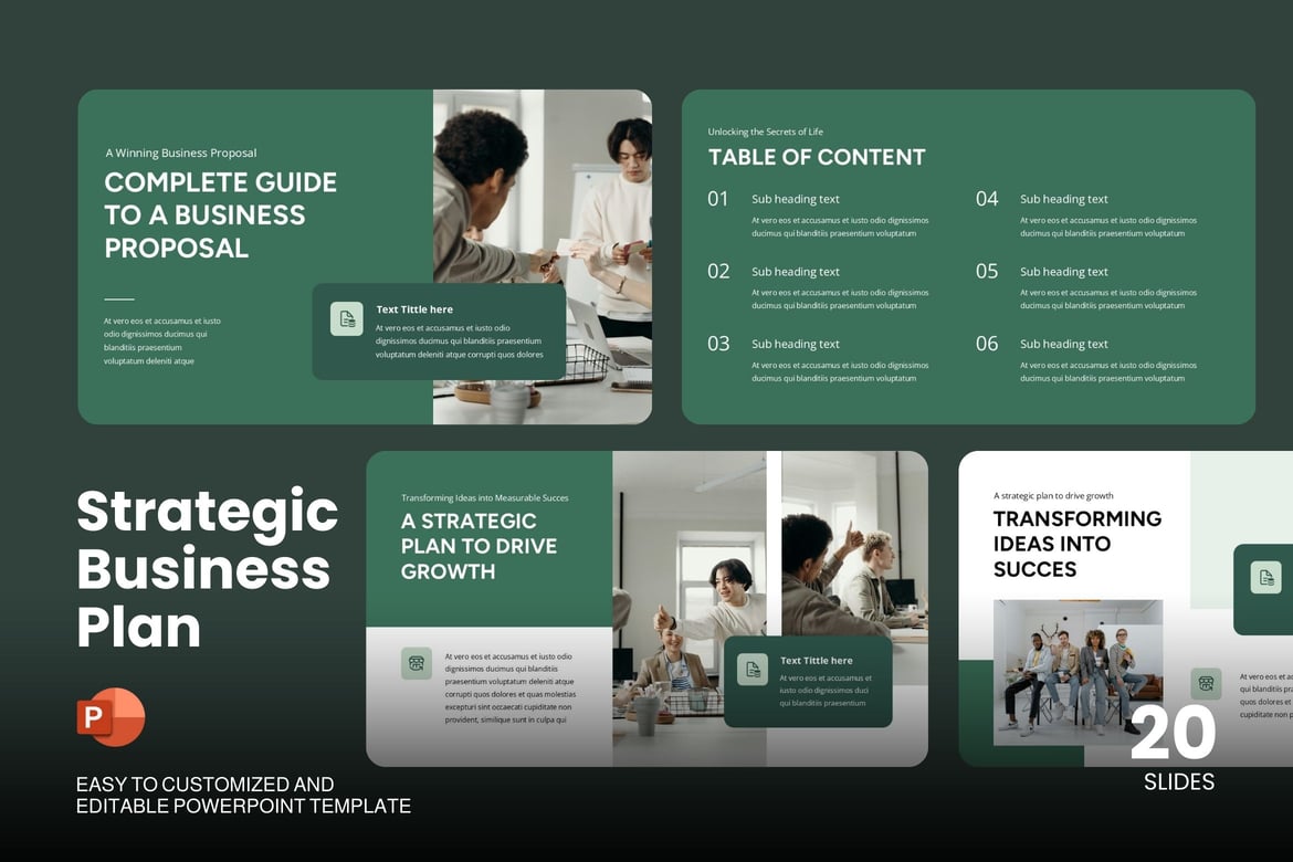 Template Powerpoint Rencana Bisnis Strategis yang Profesional