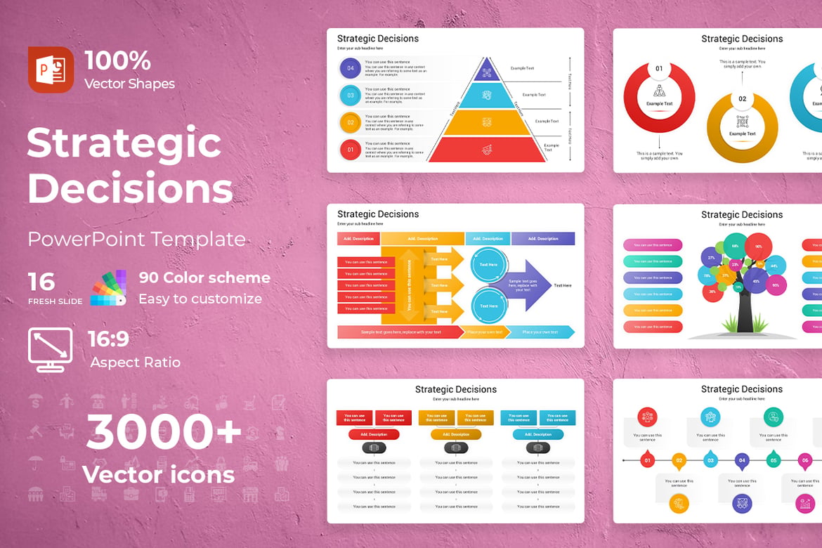 Template PowerPoint Keputusan Strategis yang Menarik