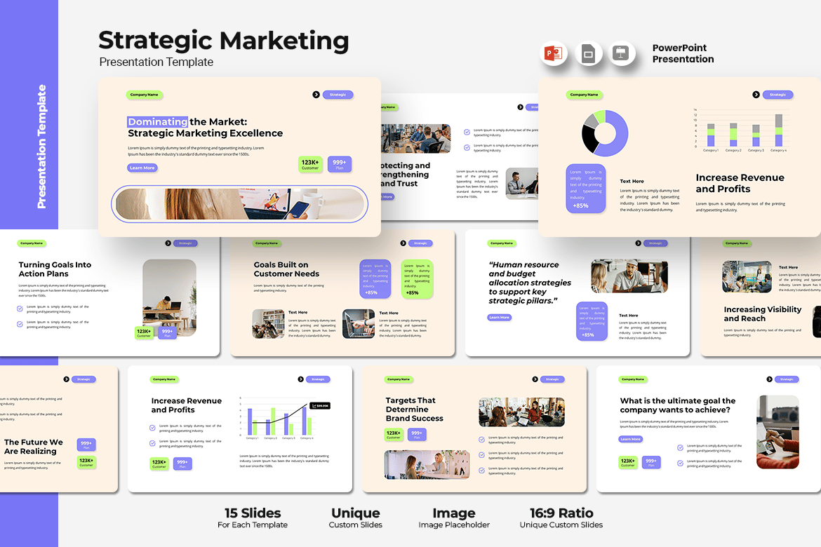 Template Presentasi PowerPoint untuk Keunggulan Pemasaran Strategis