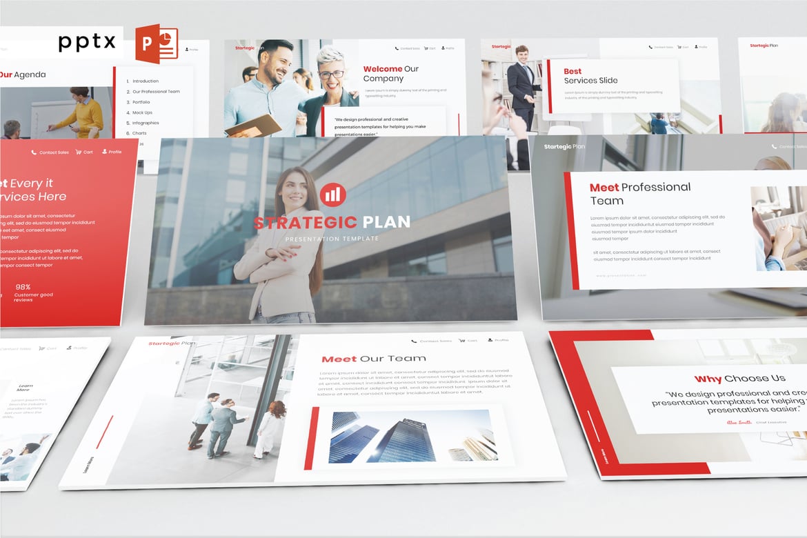 Template Presentasi Strategis Modern - PowerPoint V434
