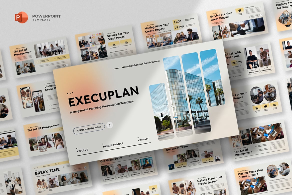 Template Powerpoint Perencanaan Strategis yang Modern dan Profesional