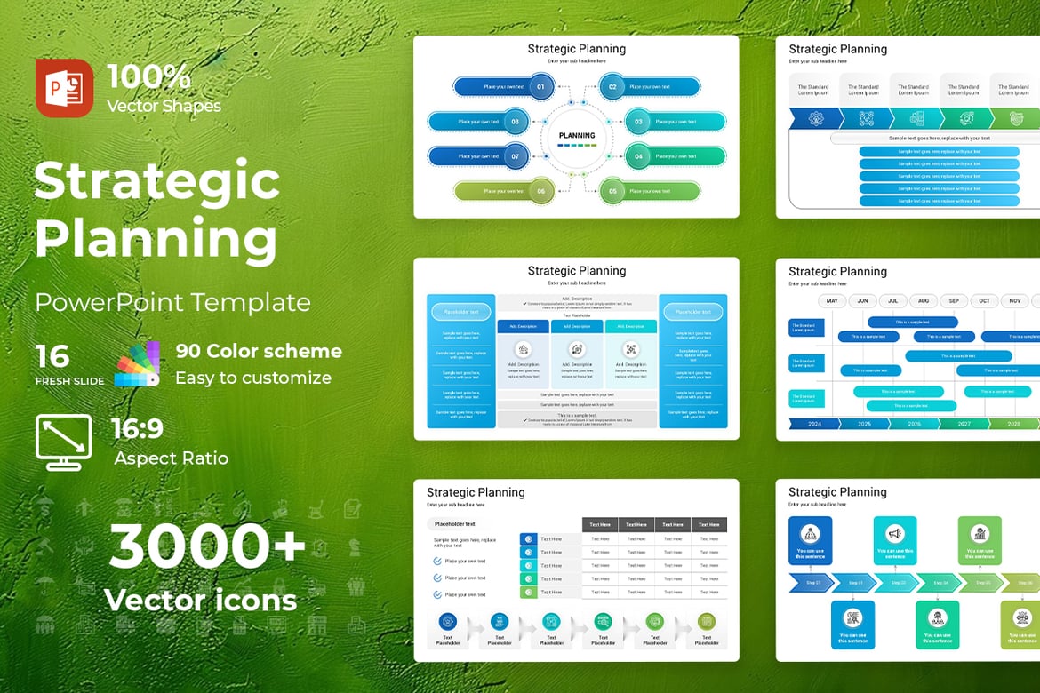 Template PowerPoint Perencanaan Strategis yang Menarik