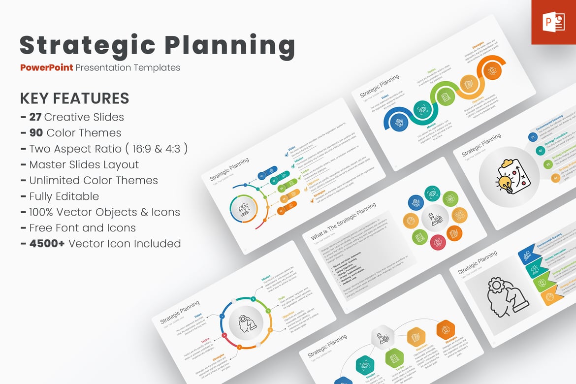 Template PowerPoint Perencanaan Strategis yang Menarik