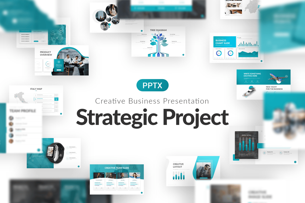 Template PowerPoint Proyek Strategis yang Menarik