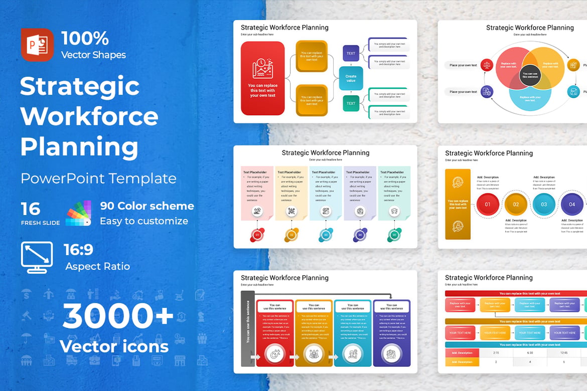 Template PowerPoint Perencanaan Tenaga Kerja Strategis yang Menarik