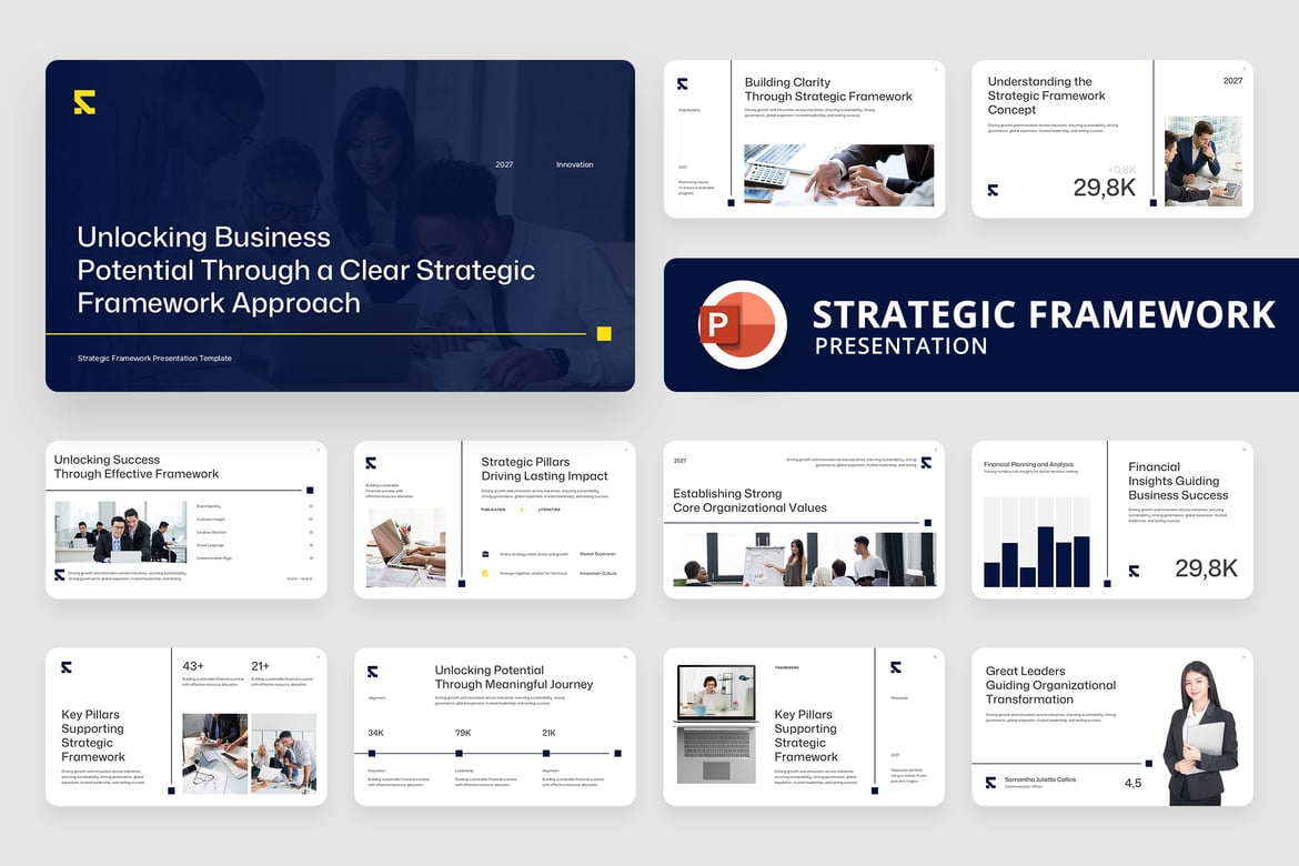Template Presentasi Kerangka Strategi yang Efektif