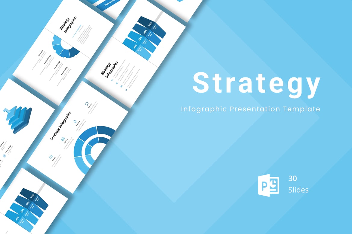 Template PowerPoint Infografis Strategi yang Menarik