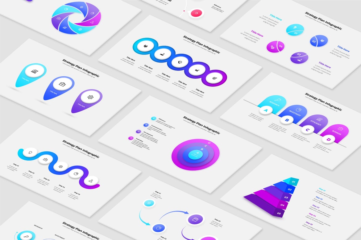Template Presentasi PowerPoint Rencana Strategi yang Menarik