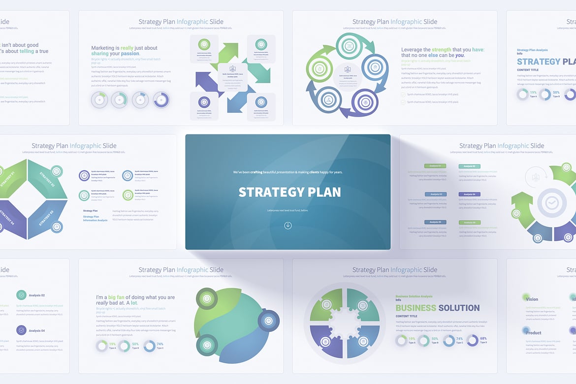 Template PowerPoint Rencana Strategi yang Menarik dan Profesional