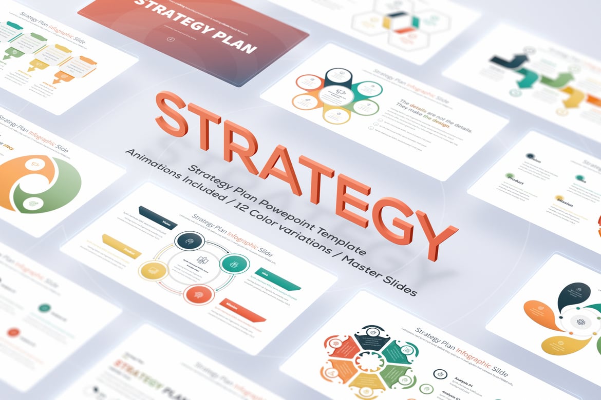 Template PowerPoint Rencana Strategi Profesional dan Modern