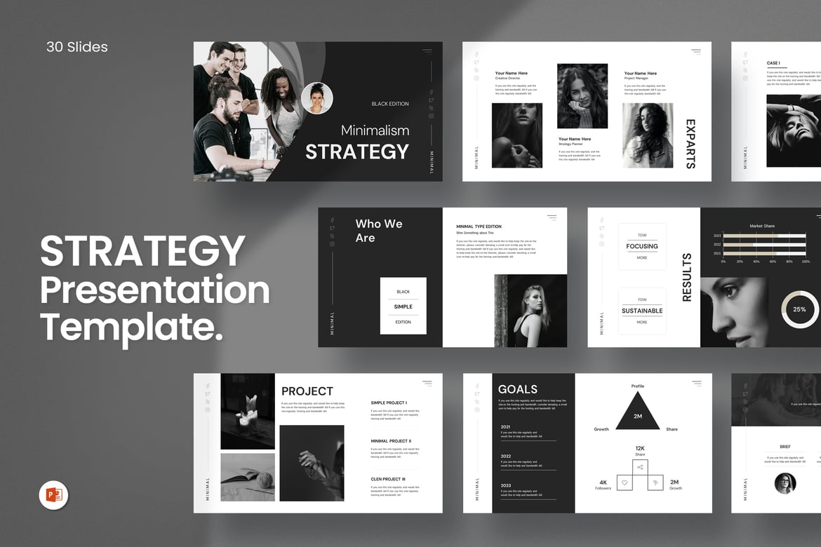 Template Presentasi PowerPoint Strategi yang Menarik