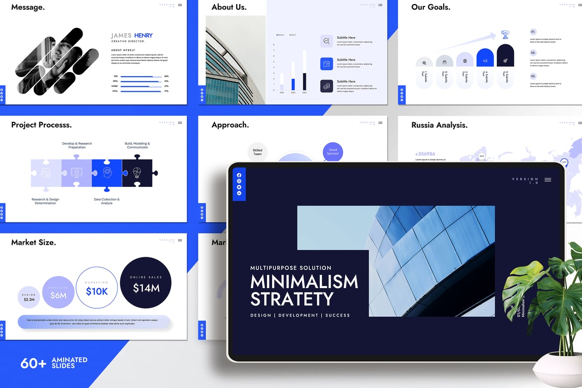 Template Presentasi Strategi Minimalis yang Kreatif dan Profesional