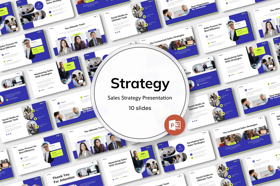 Template Powerpoint Strategi Penjualan yang Menarik