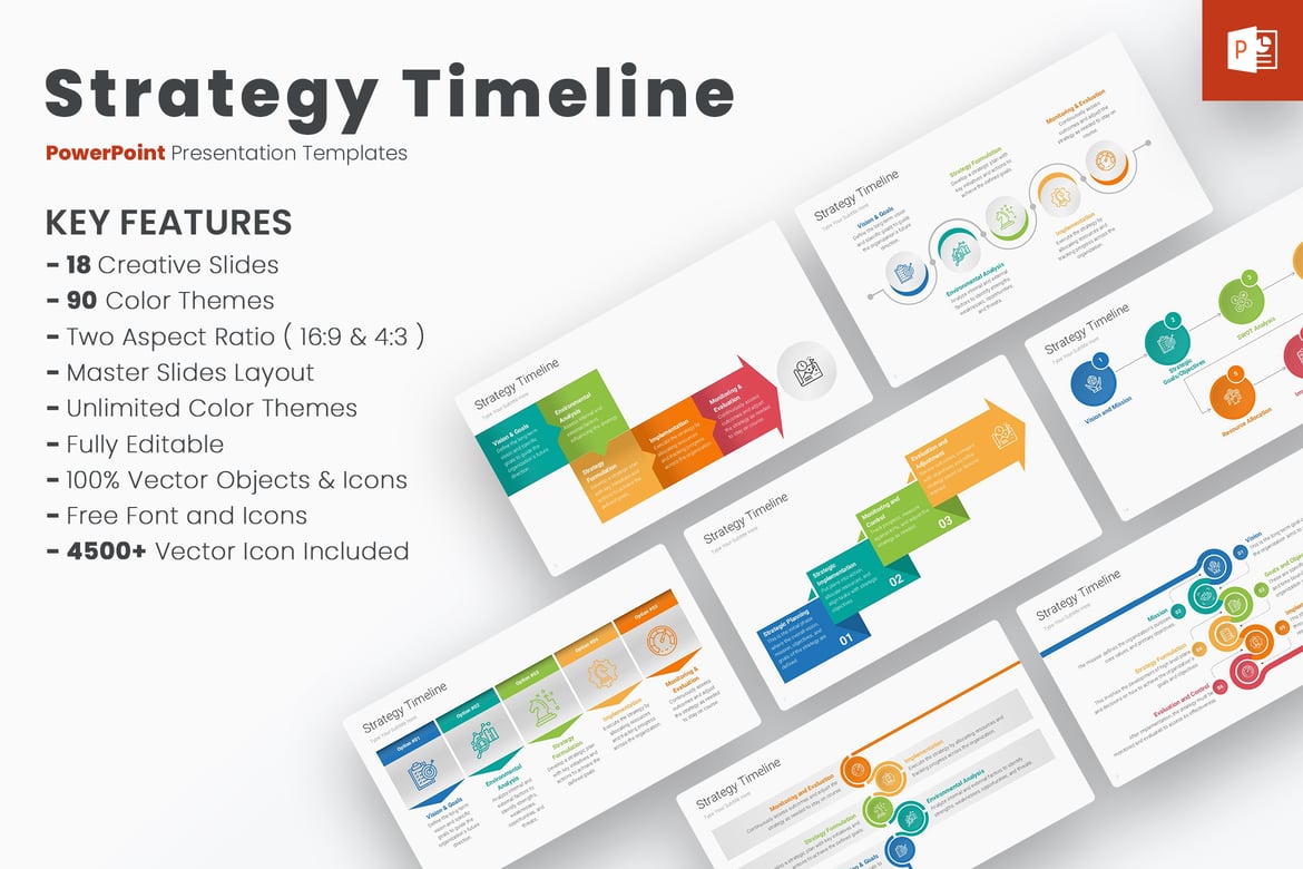 Template PowerPoint Timeline Strategi yang Menarik
