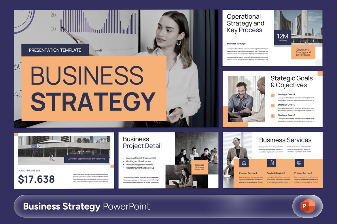 Stratex - Template Presentasi Strategi Bisnis yang Profesional