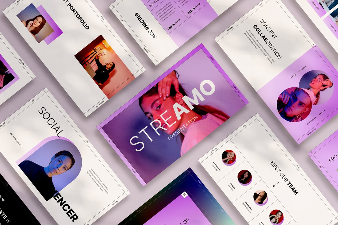 Template Presentasi Powerpoint Streamo yang Minimalis dan Elegan