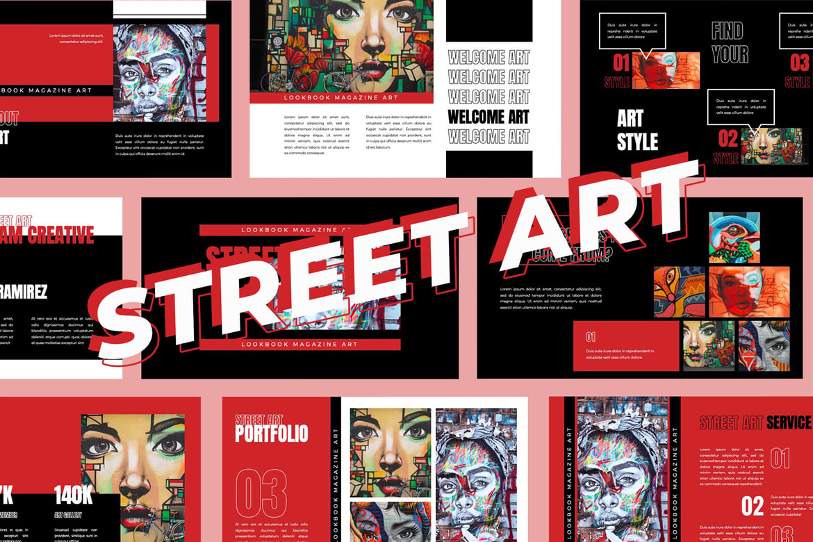 Template Powerpoint Seni Jalanan yang Modern dan Kreatif