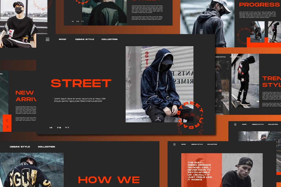 Template Presentasi PowerPoint Gaya Urban STREET V4