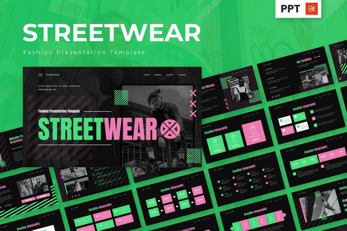 Template Presentasi Fashion Streetwear yang Stylish dan Modern
