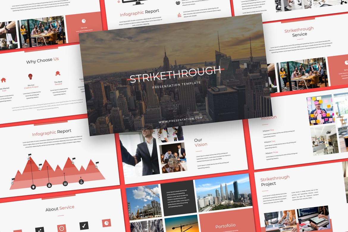 STRIKETHROUGH - Template Presentasi PowerPoint Modern dan Profesional