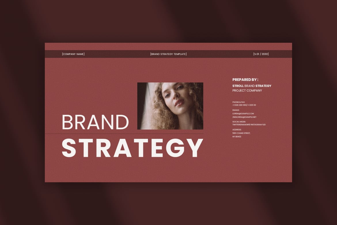 Stroll - Template PowerPoint Strategi Merek Modern