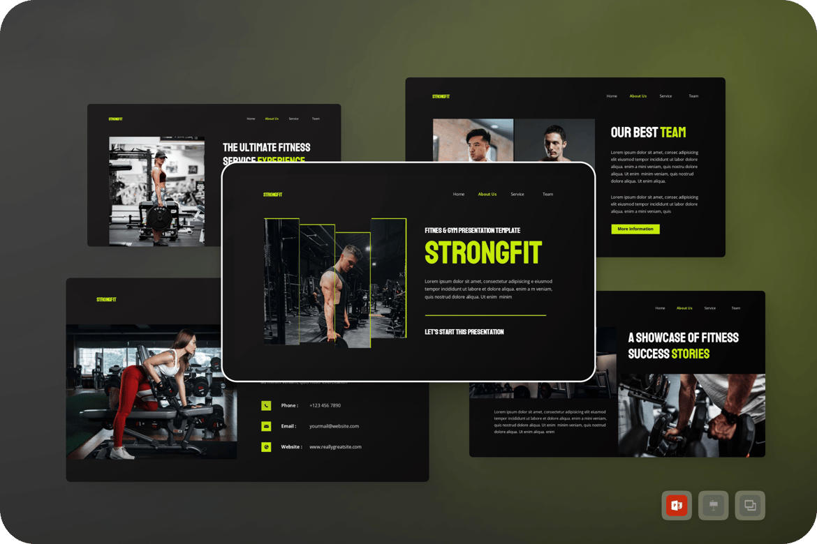 Template Presentasi Fitness & Gym yang Kuat dan Menarik