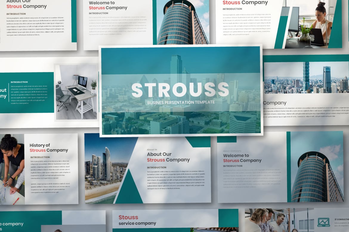 Template PowerPoint Strouss - Solusi Presentasi Profesional Anda