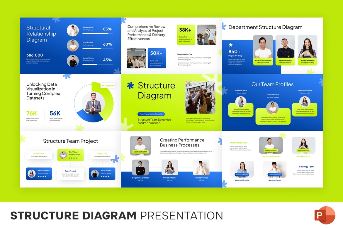 Template Presentasi Diagram Struktur yang Profesional dan Menarik